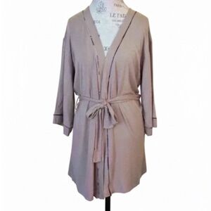 NWT! Hale Bob Short Robe With Tie Belt In Doeskin Size XS
